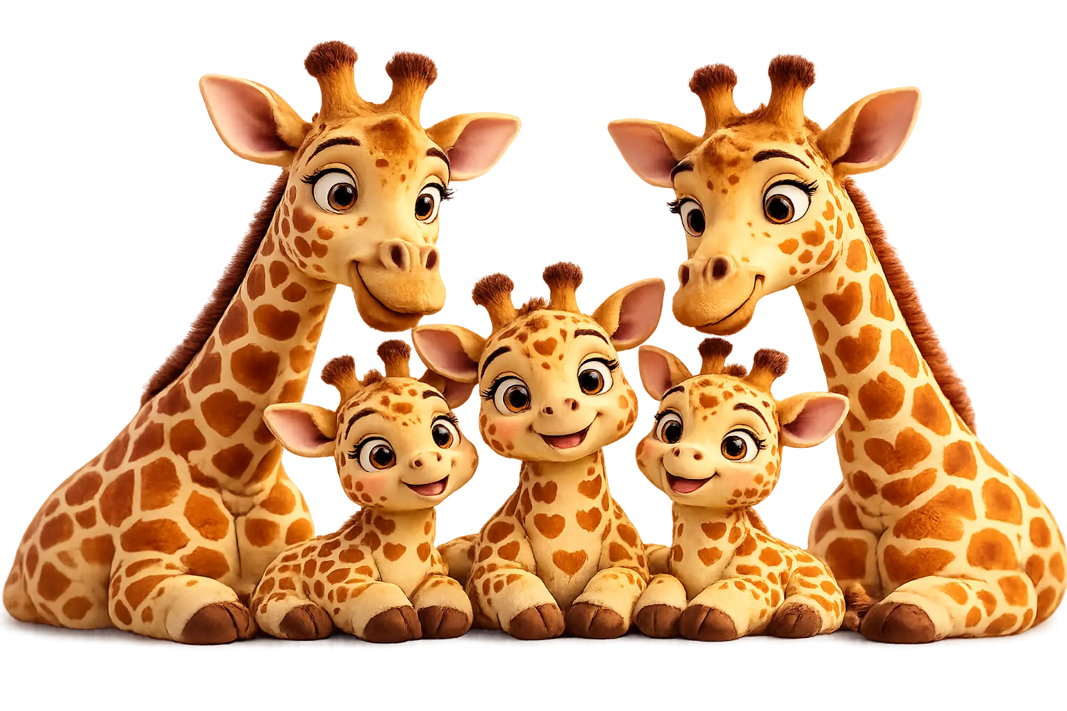 Cute giraffe family illustration